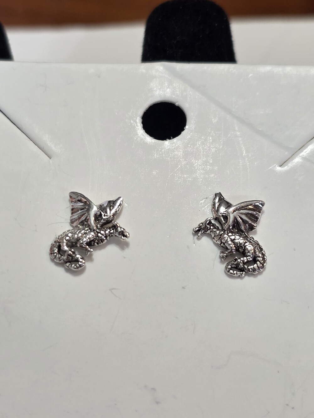 Silver Dragon Stud Earrings